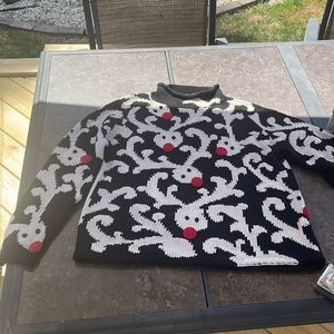 Vintage MICHAEL SIMON Winter Sweater - Christmas Reindeer - Medium - 1997